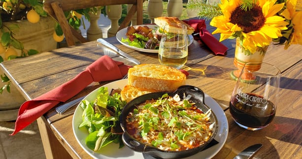 UOVA AL FORNO -BAKED EGGS IN TOMATO SAUCE WITH CIABATTA BREAD