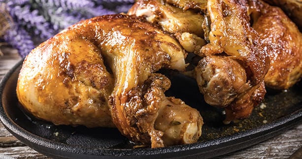 CHICKEN CONFIT WITH BLACKBERRY GASTRIQUE
