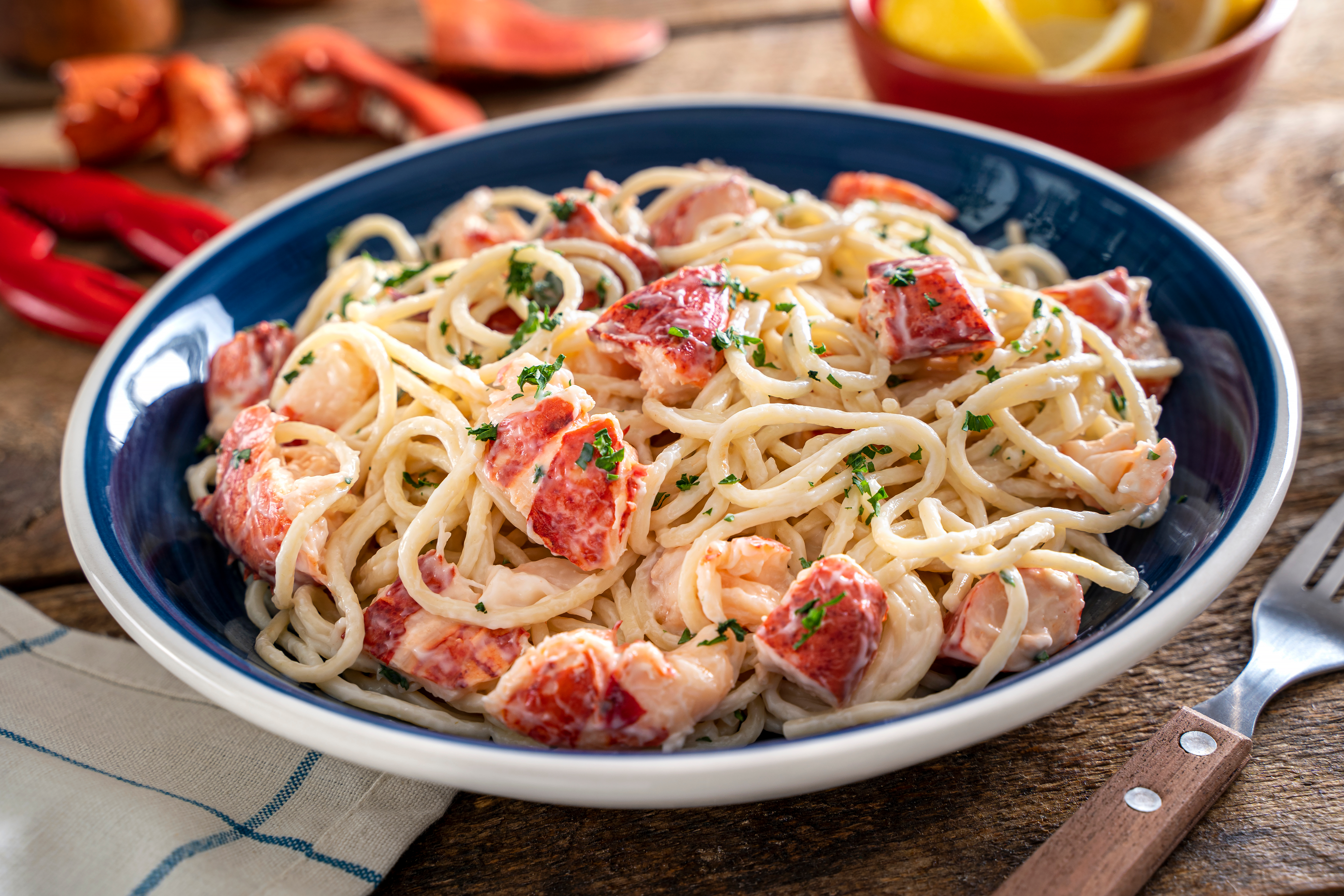 LOBSTER FETTUCCINE WITH CHARDONNAY CREAM SAUCE & GARLIC GREMOLATA