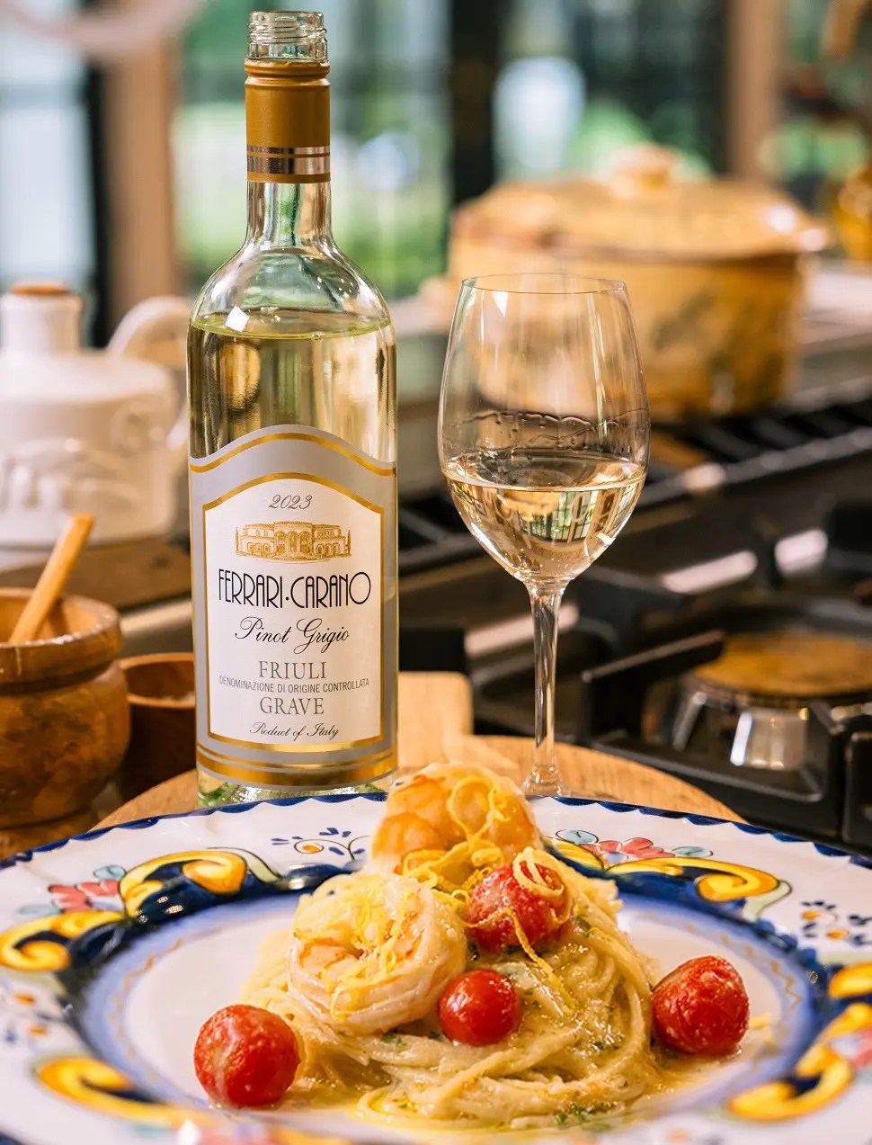 The Pasta Queen’s Cream Of Shrimp & Lemon Pasta With Ferrari-carano’s Pinot Grigio, Italy